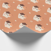 Schattigee liefde Tortie Cat Cadeaupapier (Hoek)