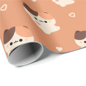 Schattigee liefde Tortie Cat Cadeaupapier (Rol Hoek)