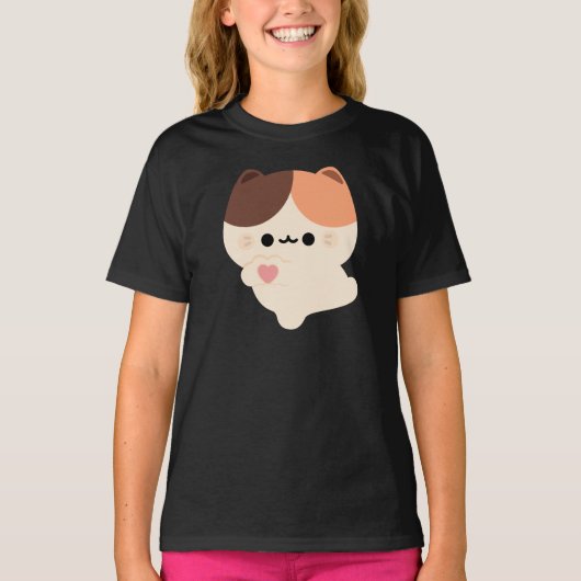 Schattigee liefde Tortie Cat T-shirt (Voorkant)