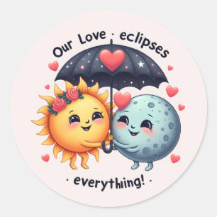 Schattigee liefde verduistert alles Schattig Ronde Sticker