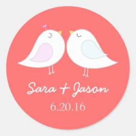 Schattigee liefde vogels bruiloft sticker
