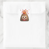 Schattigee Liefde Vulkaan Vierkante Sticker (Tas)