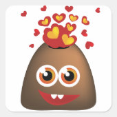 Schattigee Liefde Vulkaan Vierkante Sticker (Voorkant)