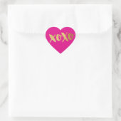 SCHATTIGEE LIEFDE XOXO HEART modern goud felroze Hart Sticker (Tas)