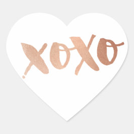 SCHATTIGEE LIEFDE XOXO HEART modern roos goud tren Hart Sticker