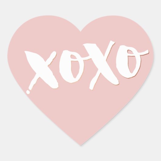 SCHATTIGEE LIEFDE XOXO HEART modern trendy wit bab Hart Sticker (Voorkant)