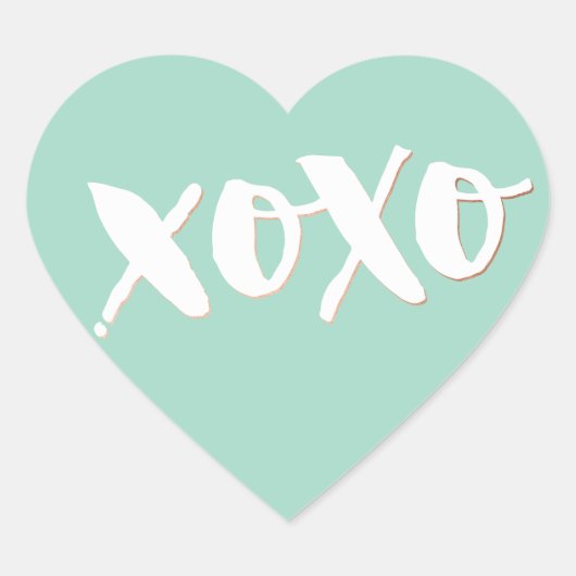SCHATTIGEE LIEFDE XOXO HEART modern trendy witte b Hart Sticker (Voorkant)