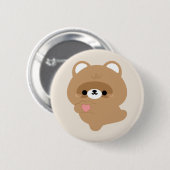Schattigee liefdesbever ronde button 5,7 cm (Voorkant /achterkant)