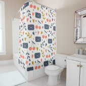 Schattigee liefdesbrieven en kersenpatroon Gezelli Douchegordijn (In situ)