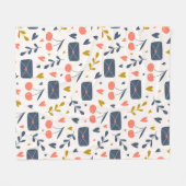 Schattigee liefdesbrieven en kersenpatroon Gezelli Fleece Deken (Voorkant (Horizontaal))