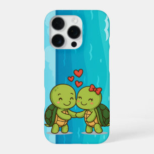 Schattigee liefdesschildpadden   Schattig Cartoon  iPhone 16 Pro Hoesje