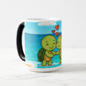 Schattigee liefdesschildpadden | Schattig Cartoon Magische Mok (Voorkant links)