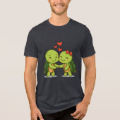 Schattigee liefdesschildpadden | Schattig Cartoon  Tri-Blend Shirt (Voorkant)