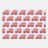 Schattigee Liefdestruck met hart en bloemenpatroon Inpakpapier Vel (Voorkant)