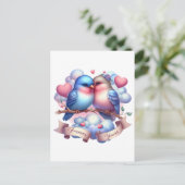 Schattigee liefdesvogels voor altijd jouw Valentij Feestdagenkaart (Staand voorkant)