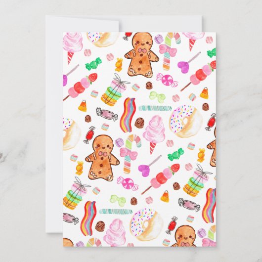 Schattigee lieve viering candyland kinderen verjaa kaart (Achterkant)