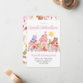 Schattigee lieve viering candyland kinderen verjaa notitiekaartje (Voorkant / Achterkant in situ)