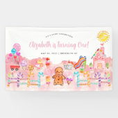 Schattigee lieve viering candyland kinderen verjaa spandoek (Horizontaal)