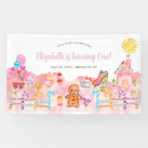 Schattigee lieve viering candyland kinderen verjaa spandoek