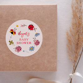 Schattigee lieveheersbeestje Baby shower gunst Ronde Sticker