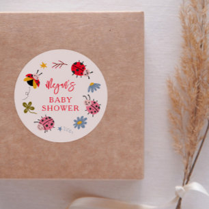 Schattigee lieveheersbeestje Baby shower gunst Ronde Sticker