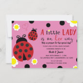 Schattigee lieveheersbeestje bloem roze meisjes Ba Kaart (Voorkant)