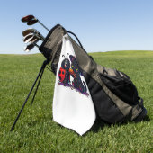 Schattigee lieveheersbeestje en zwarte kat Hallowe Golfhanddoek (Groen)