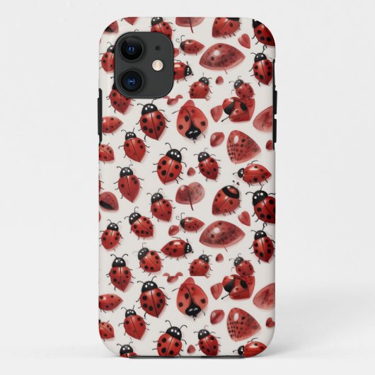 Schattigee lieveheersbeestje harten lovebug handge Case-Mate iPhone case (Achterkant)