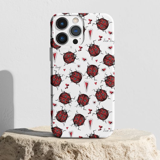 Schattigee lieveheersbeestje harten lovebug handge Case-Mate iPhone case