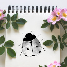 Schattigee lieveheersbeestje houten kunst stempel