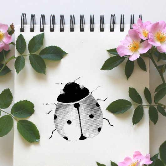 Schattigee lieveheersbeestje houten kunst stempel