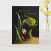 Schattigee lieveheersbeestje kaart (Gele Bloem)