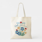 Schattigee lieveheersbeestje narcissen wilde bloem tote bag (Achterkant)