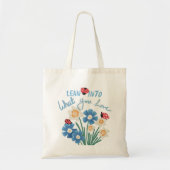 Schattigee lieveheersbeestje narcissen wilde bloem tote bag (Voorkant)