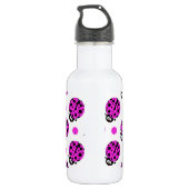 Schattigee lieveheersbeestje, Neon Paarse & witte Waterfles (Achterkant)