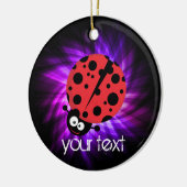 Schattigee lieveheersbeestje; Paarse Keramisch Ornament (Links)