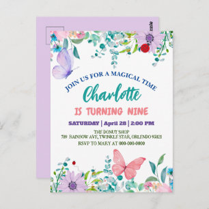 Schattigee lieveheersbeestje polka dot bloembloem  briefkaart