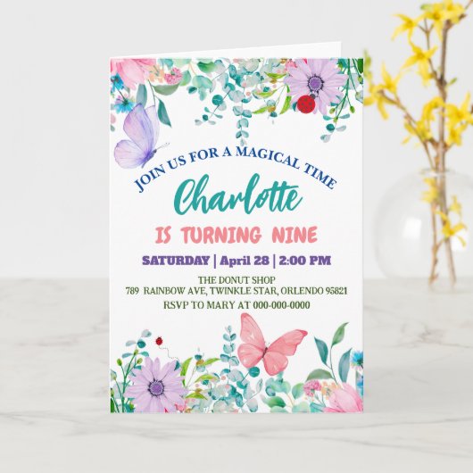 Schattigee lieveheersbeestje polka dot bloembloem  kaart (Gele Bloem)