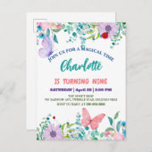 Schattigee lieveheersbeestje polka dot bloembloem  uitnodiging briefkaart (Voorkant / Achterkant)