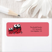 Schattigee lieveheersbeestje retour adreslabel etiket (Insitu)