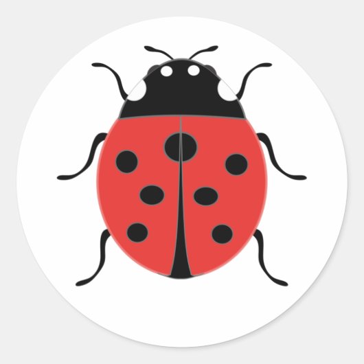 Schattigee lieveheersbeestje stickers! ronde sticker (Voorkant)