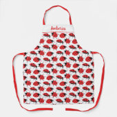 Schattigee lieveheersbeestje wit ontwerp rood zwar schort (Voorkant)