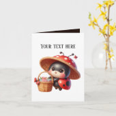 Schattigee lieveheersbeestjes bericht toevoegen kaart (Gele Bloem)