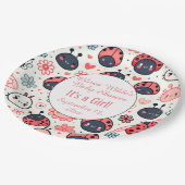 Schattigee lieveheersbeestjes en bloemen Baby show Papieren Bordje (Gekanteld)