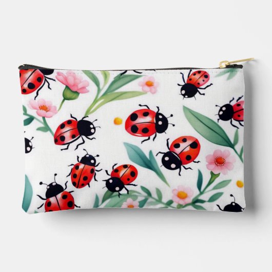 Schattigee lieveheersbeestjes en bloemenpatroon wi etui (Achterkant)