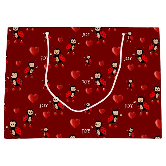 Schattigee lieveheersbeestjes, harten en vreugdete groot cadeauzakje (Voorkant)