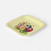 Schattigee lieveheersbeestjes insecten papieren bordje (Gebogen)