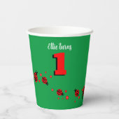 Schattigee lieveheersbeestjes met harten papieren bekers (Achterkant)