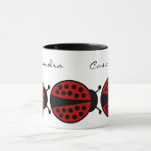 Schattigee lieveheersbeestjes met jouw naam mok (Midden)