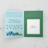 Schattigee lieveheersbeestjes naam sterren blauw k kaart (Binnen)